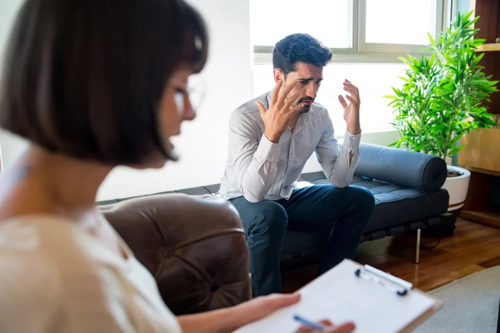 A student participating in a psychological evaluation